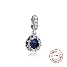 Подходит для оригинального браслета, 925 пробы, серебро, Вдохновляющие звезды и синяя эмаль, Висячие Подвески, бусины для изготовления ювелирных изделий, kralen perle