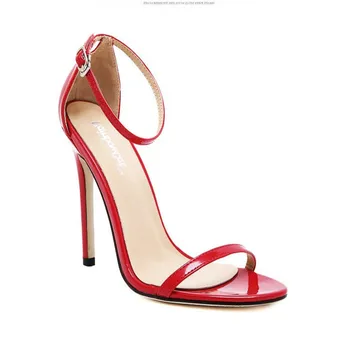 

simple thin heel women's sandals ankle tripping buckle high-heeled shoes