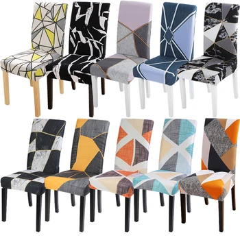 

1/2/4/6PCS Geometric Wedding Chair Covers Spandex Stretch Dining Banquet Slipcover Xmas Chair Cover Party Dining Room Seat Cover