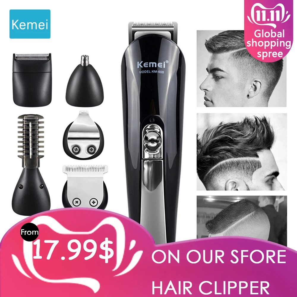 Billige Kemei trimmer bart trimer Haar clipper Maschine cut haar Trimer Clipper haar schneiden maschine Elektrische Trimmer KM 600 rasiermesser 5