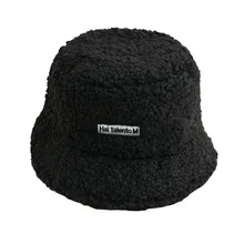 Женская зимняя Панама, одноцветная овечья шерсть, Корейская Милая Панама, рыболовная Складная Большая широкая винтажная плоская шляпа от солнца, широкая шляпа L1209