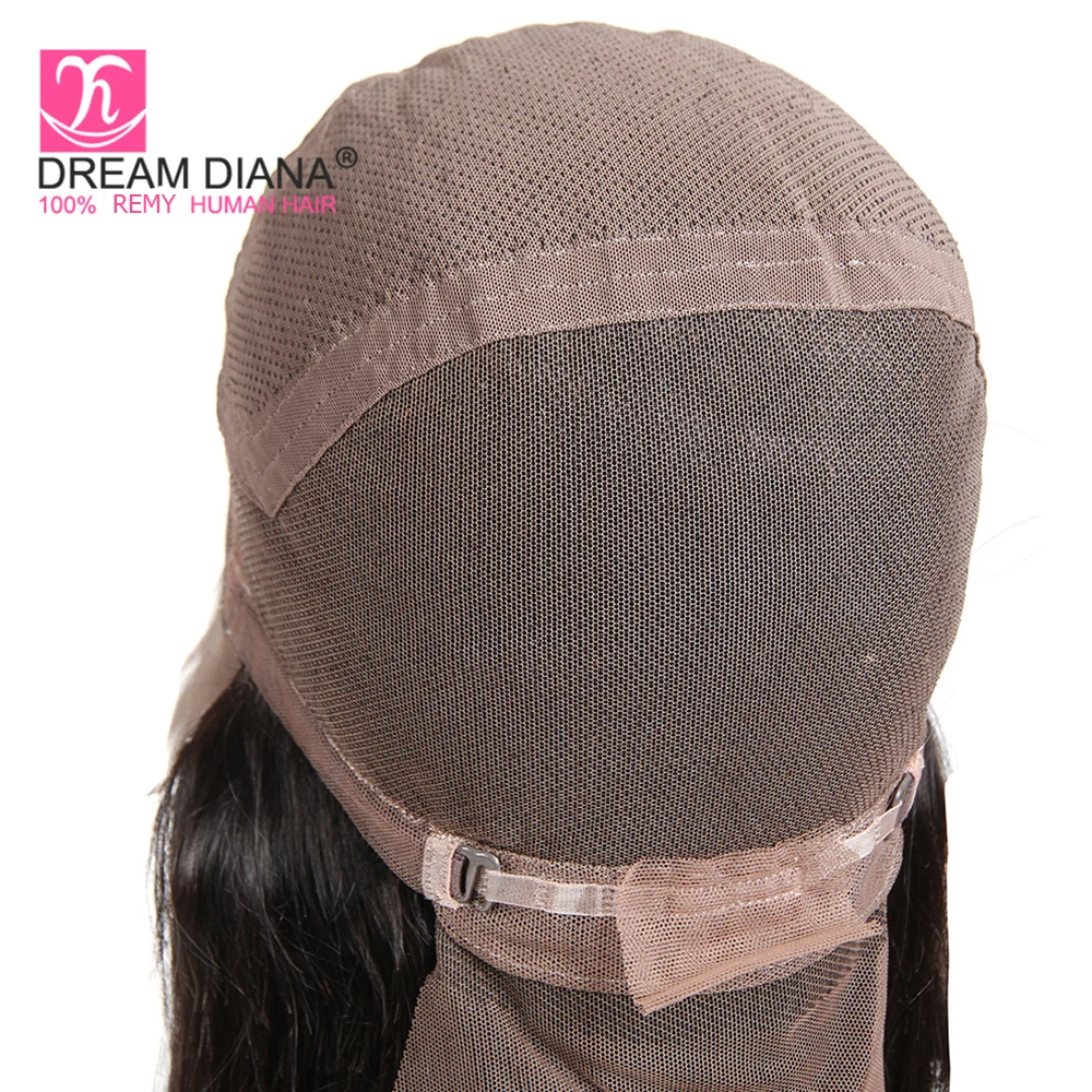 DreamDiana бразильский шелковистый прямой полный парик шнурка Glueless парики "-28" Remy парики предварительно выщипанные полные парики шнурка человеческих волос низкое соотношение