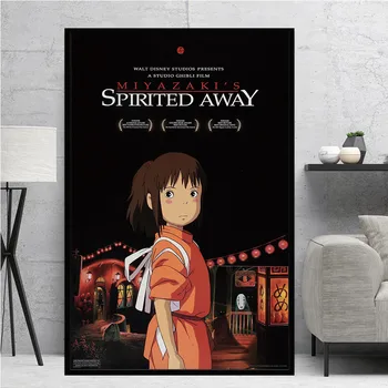 

Spirited Away Vintage Classic Japanese Anime Cartoon Poster and Prints Canvas Painting Art Wall Pictures Living Room Home Decor