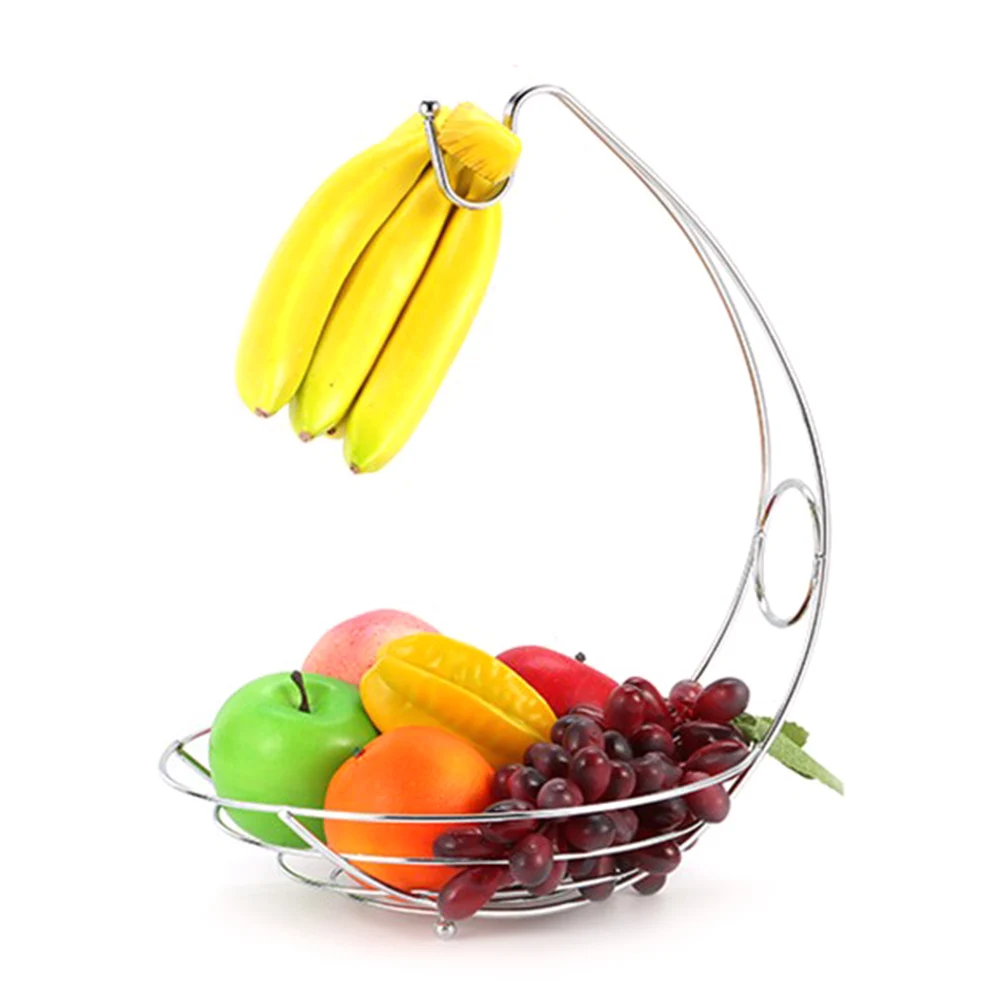

Durable Large Capacity Fruit Stand Holder Fruit Tree Bowl with Removable Banana Hanger Decorative Fruit Basket for Household /Ki