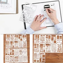 12/20 pçs conjunto de estêncil planejador plástico diy modelo de desenho diário planejador diário caderno diário scrapbook