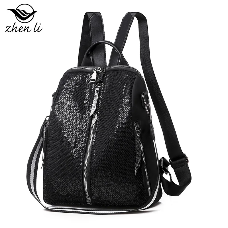 Zhenli рюкзак женский с блестками мягкая поверхность Оксфорд корейский стиль рюкзак сумки для женской сумки поставка товаров