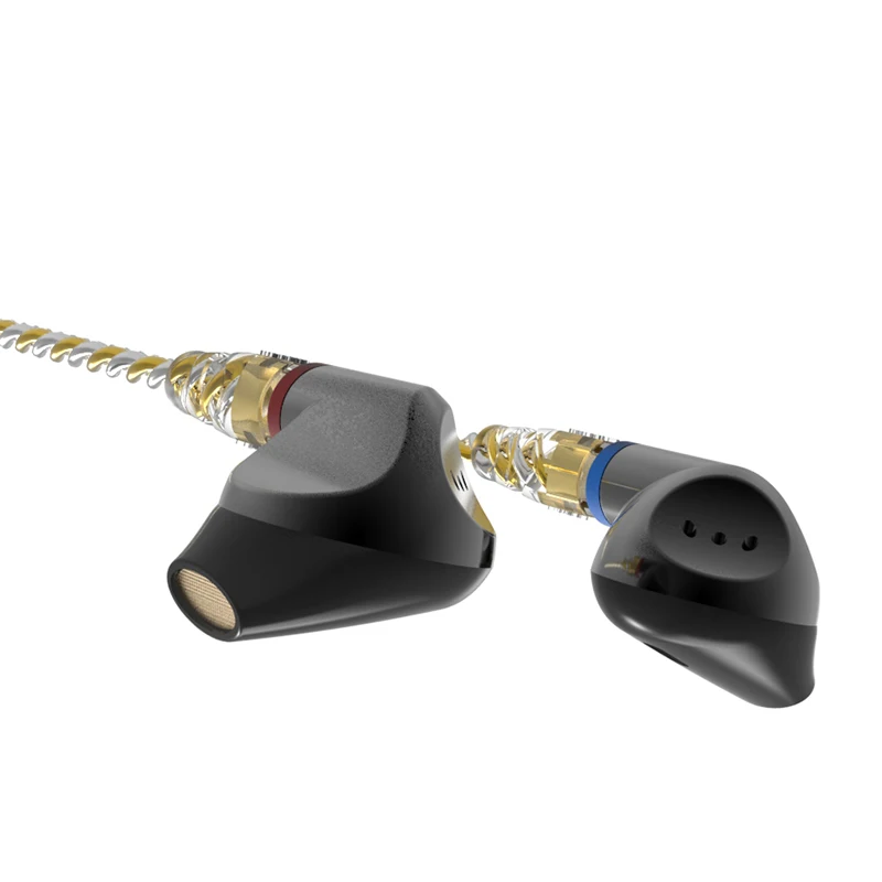 black SENFER PT25 полуушной наушник Тип гарнитура fever плоский штекер блок HiFi Графен со сменным MMCX кабелем PT15 DT6 M10 DT8 IM1 T2 - Цвет: black