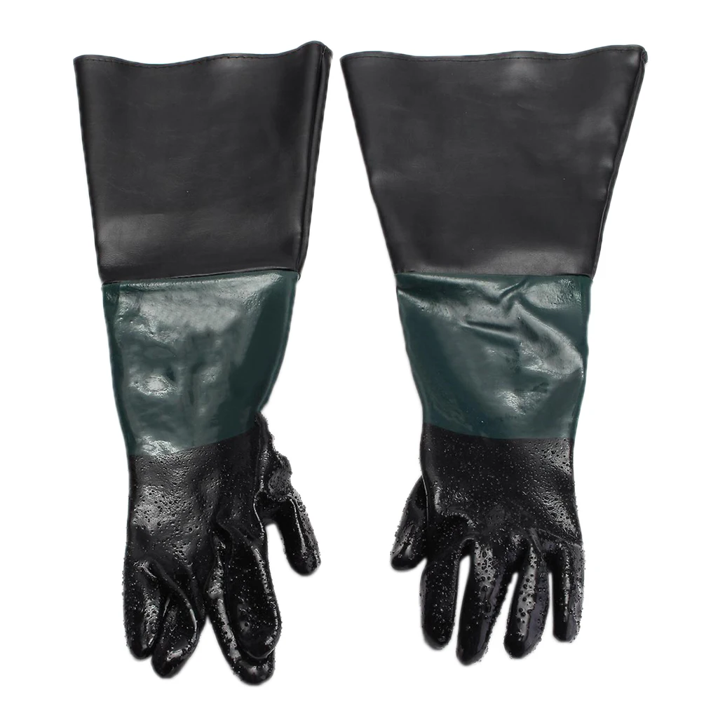 60cm 1 Pair Long PVC Sandblasting Gloves Labour Working Protection Gloves
