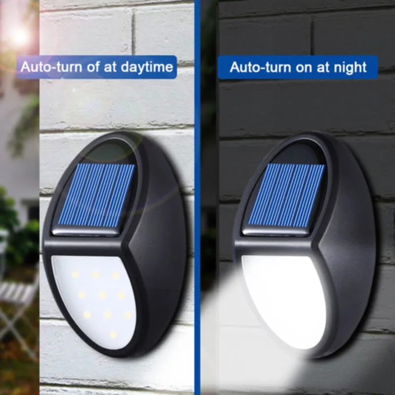 10LED солнечный открытый сад двора стены забор лампа для дорожек свет