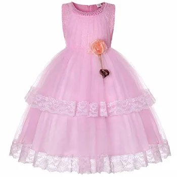 

Flower Girl Dress 4-14T Girls Tutu Kids Clothing for Children Princess Party Dress Long Dress Bow Custumes Elegent Hand Organza