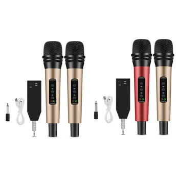 

Wireless Microphone o UHF Dual Handheld Dynamic Microphone System Kit with Rechargeable Receiver