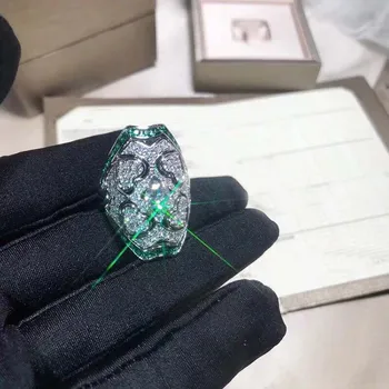 

Luxury 925 sterling silver ring with four-heart design and two-color zircon curved ring for women