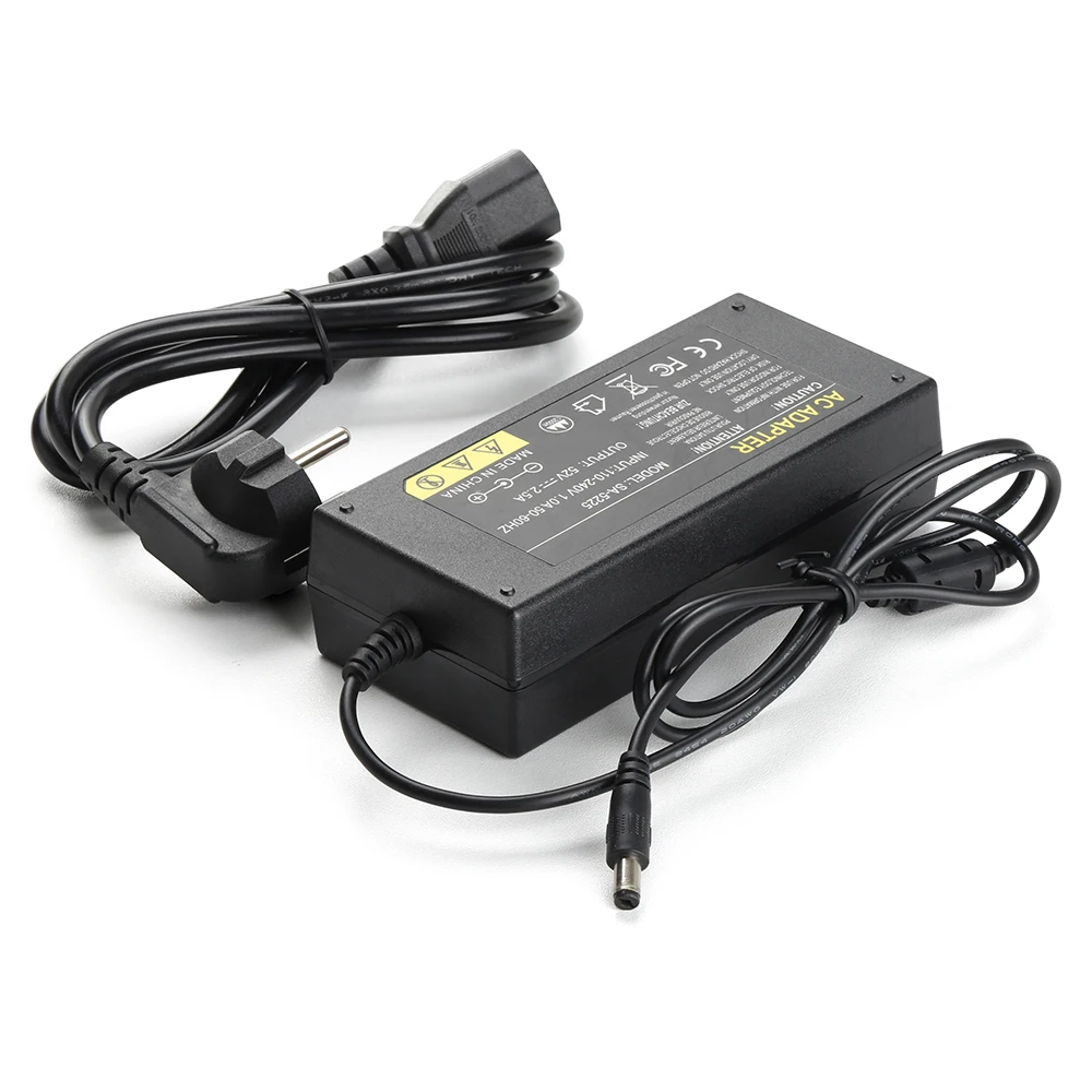 Techage 52V 2.5A Fonte de Alimentação AC 100-240V Adaptador de Alimentação carregador de parede DC 5.41mm UE/AU/REINO UNIDO/EUA Plug Para Segurança CCTV POE NVR