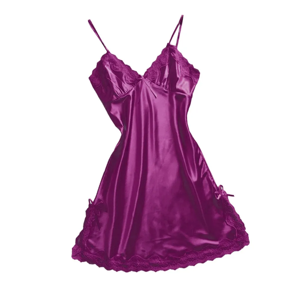 Сексуальное женское белье плюс размер 3xl эротический ночной комплект порно сексуальный костюм лангери атласный бант глубокий v-образный вырез открытая ночная рубашка N3