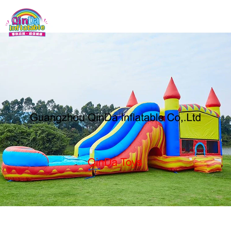 

10*4*4m Used Commercial Inflatable Castle Bouncer Slide 0.55mm Pvc Inflatable Bounce House With Combo Pool And Slide