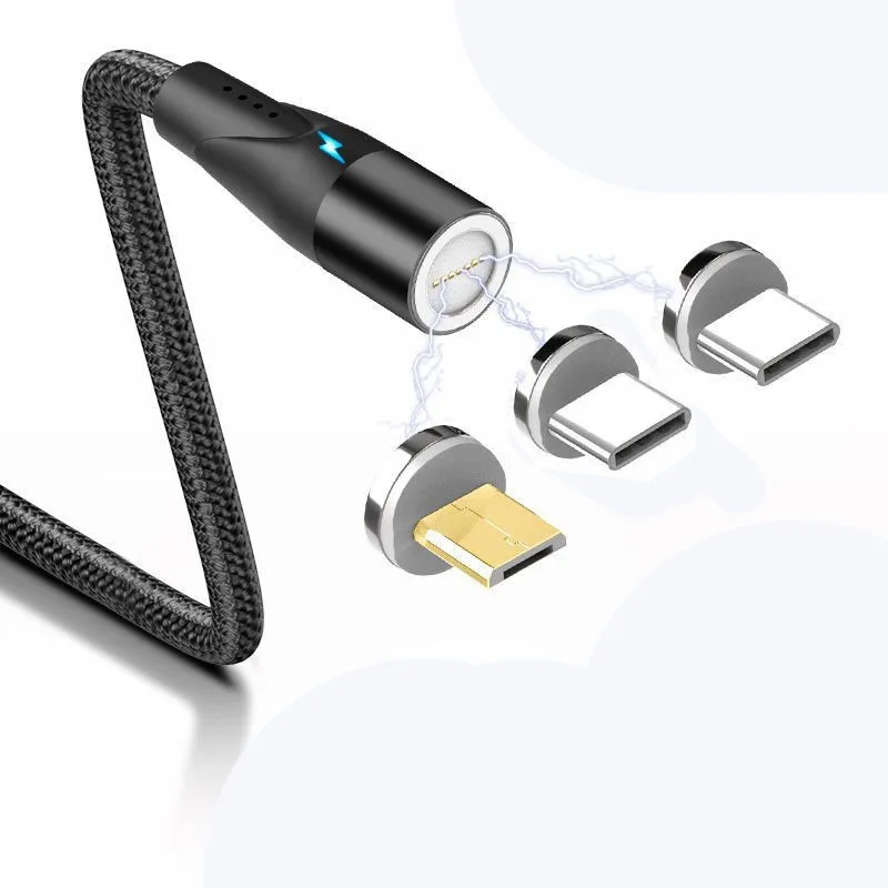 

Android Type-c Three In One 360 Degree Blind Plug-in Magnetic Cable For Apple Flash Magnet Data Line for Iphone