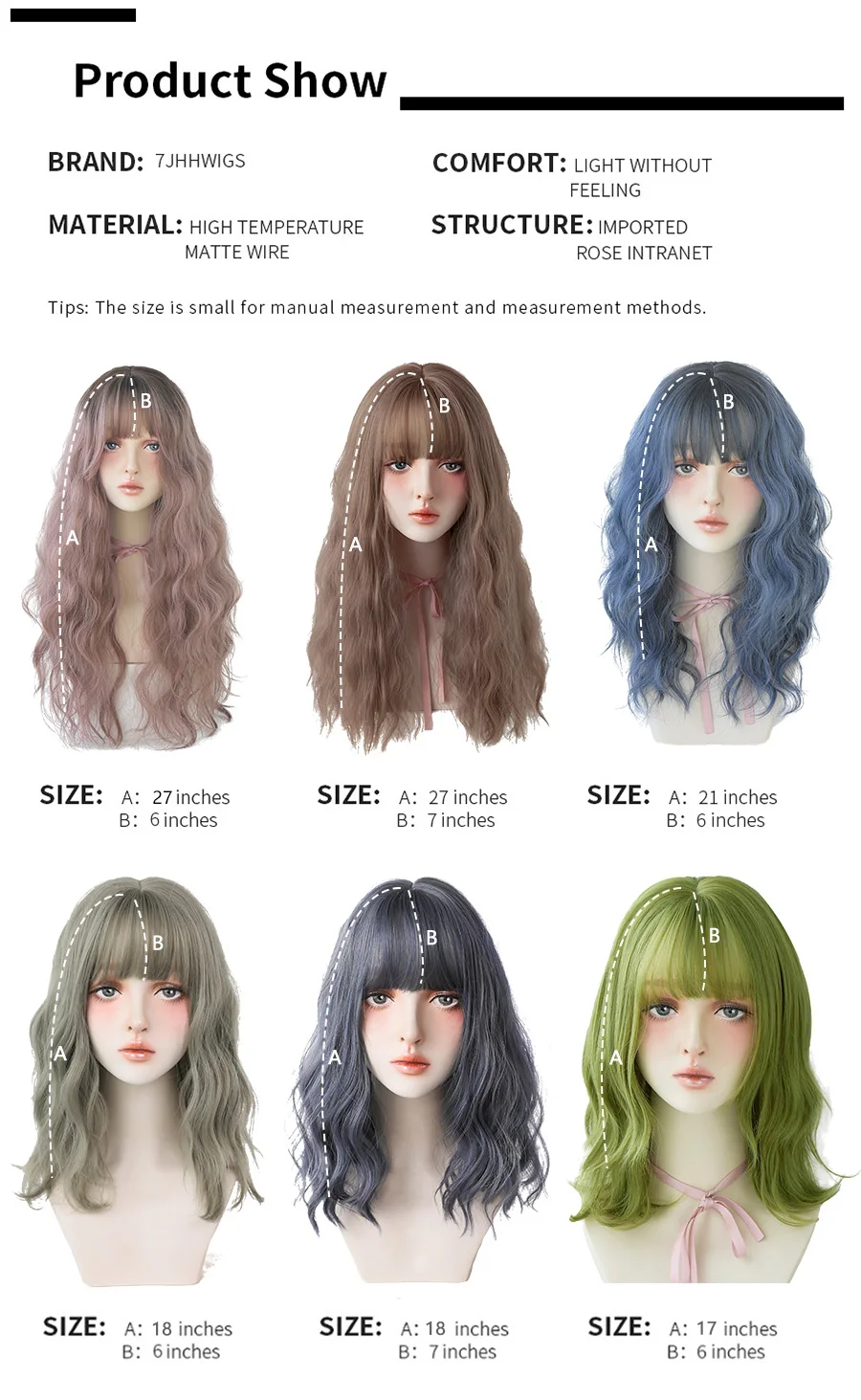 7JHH WIGS Blue Deep Wave Wig With Bangs For Women Long Omber Brown Hair Layered Heat Resistant Cosplay Party Synthetic Wig 7JHH WIGS Blue Deep Wave Wig With Bangs For Women Long Omber Brown Hair Layered Heat Resistant Cosplay Party Synthetic Wig