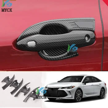 

Carbon fiber Car External Outer Door Handle Catch Cover Door Bowl Protection Trim Sticker FIT For -Toyota Avalon 2019 2020