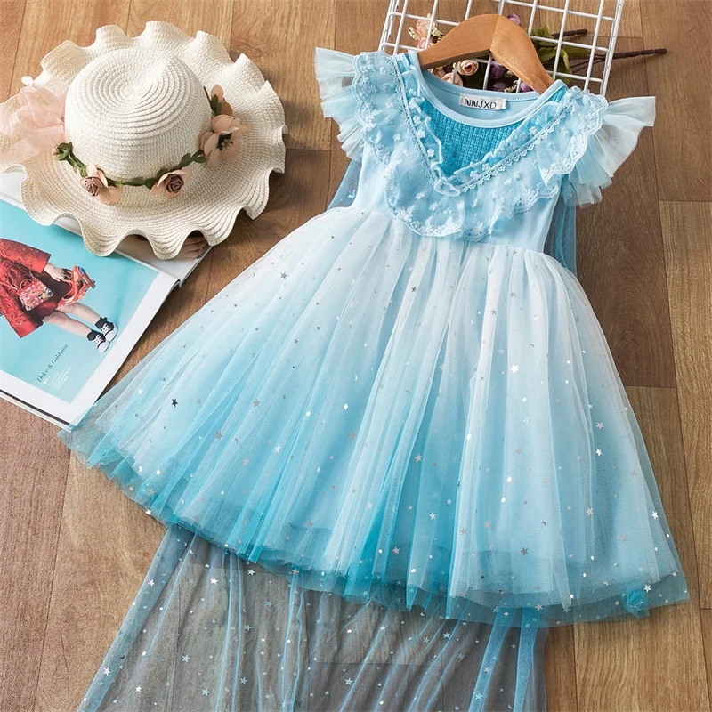 Girls Dress 2020 New Elsa Dress Girl Party Vestidos Cosplay Girl Clothing Anna Snow Queen Birthday Princess Dress Kids Costume