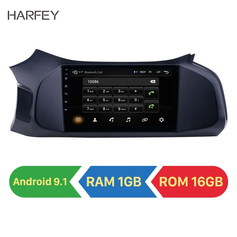 Harfey Android 9.1 9 inch Car radio for 2012-2019 Chevy Chevrolet Onix Support SWC Carplay DVR 3G Network Multimedia player | Автомобили и
