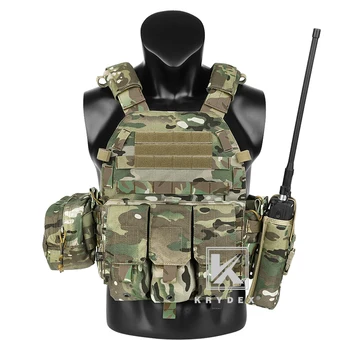 

KRYDEX LBT-6094A Tactical Modular Vest Multicam Plate Carrier MOLLE Airsoft Hunting Battle Vest W/ Triple Mag/Radio/Dump Pouch