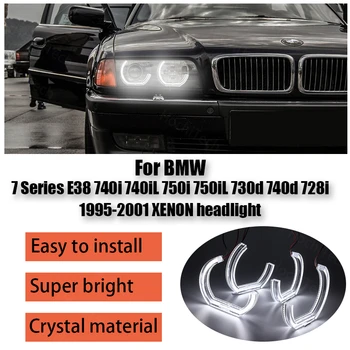 

DRL Cut Style DTM U Shape Light Day Light Crystal LED Angel Eyes Kit for BMW 7 Series E38 1995-2001 XENON Headlight