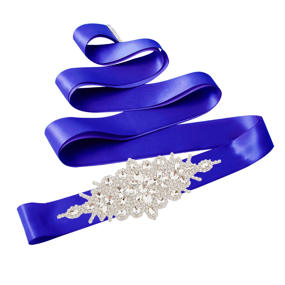 royal blue TRiXY S121 Стразы, пояс для свадьбы, пояс с серебряными бриллиантами и кристаллами, пояс для невесты, свадебное платье, свадебное украшение - Цвет: royal blue