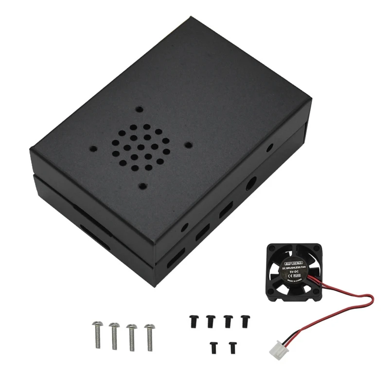Алюминиевый чехол с охлаждающим вентилятором для Raspberry Pi 4, металлический корпус для RPI Raspberry Pi 4, Модель B