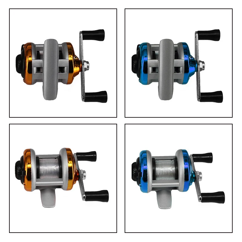 Мини-катушка для подледной рыбалки, катушка с высокой твердостью, удочка для ловли нахлыстом, набор рыболовных снастей для зимней рыбалки, набор 55 65 75 см