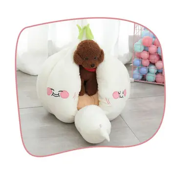

Cute Pet Cat Dog Nest Pet House Funny Garlic Shaped Design Nest Winter Warm Cats Dog House With Removable Mat