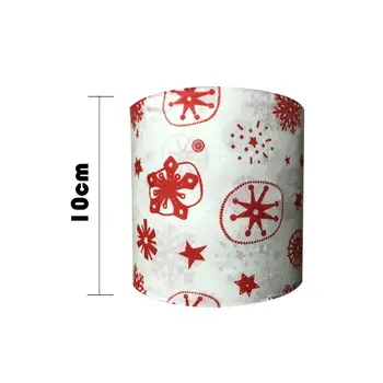 

Christmas Paper Towel Toilet Paper Lovely Snowman Santa Hat Snow Printed Roll Paper Napkin