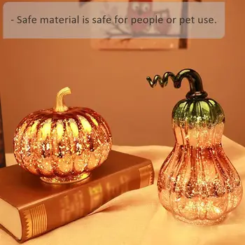 

2pcs Halloween Pumpkin Lamp Glass Lamp Desk Adornment without Battery (Orange)