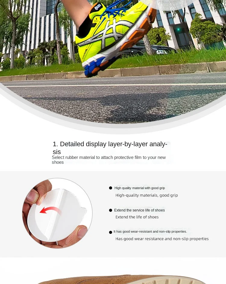 AFI Shoe Sole Sticker Sole Wear-resistant Rubber Sticker Heel Protection Self-adhesive Tailorable Sports Anti-Slip Sticker