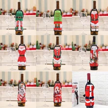 Рождественские украшения для дома Рождественская бутылка вина сумки Обложка подарочные держатели для шампанского Рождественский домашний стол Navidad декоры