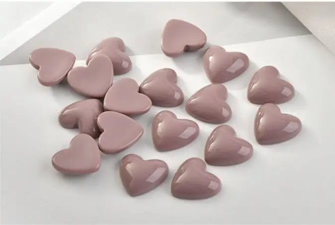 10 Новое поступление 50 шт/партия цветной принт мультфильм в форме сердца flatback смолы бусины diy ювелирные изделия серьги/аксессуары для одежды - Цвет: 10