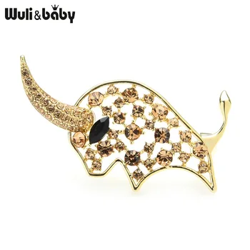 

Wuli&baby Czech Rhinestone Pearl Ox Cattle Brooches For Women New Year Bull Party Brooch Pins Gifts