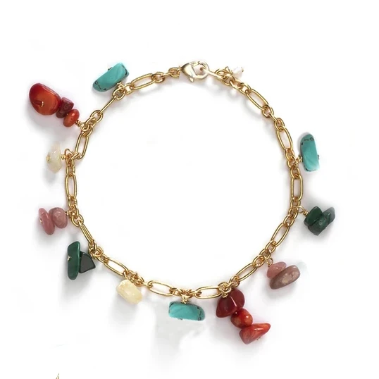 Boho женское многослойное ожерелье гаргантила из стеклянных бусин зеленого цвета из белого опалита кристаллами Длинное Ожерелье в стиле барокко из пресноводной груши - Окраска металла: bracelet