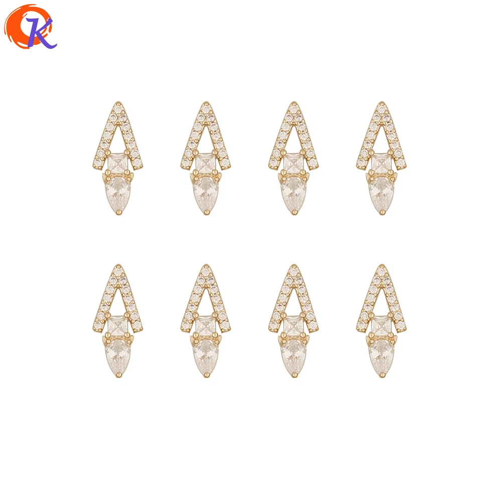 Cordial Design 50Pcs Jewelry Accessories/Genuine Gold Plating/DIY Making/Fingernail Findings/Cubic Zirconia Charms/Decoration - cordial