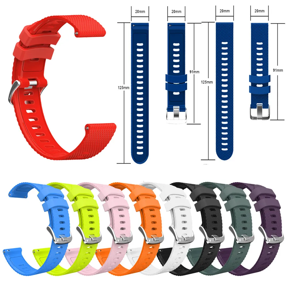 20 мм Универсальный силиконовый Смарт-часы ремешок для Garmin подход S40 замена Samsung gear