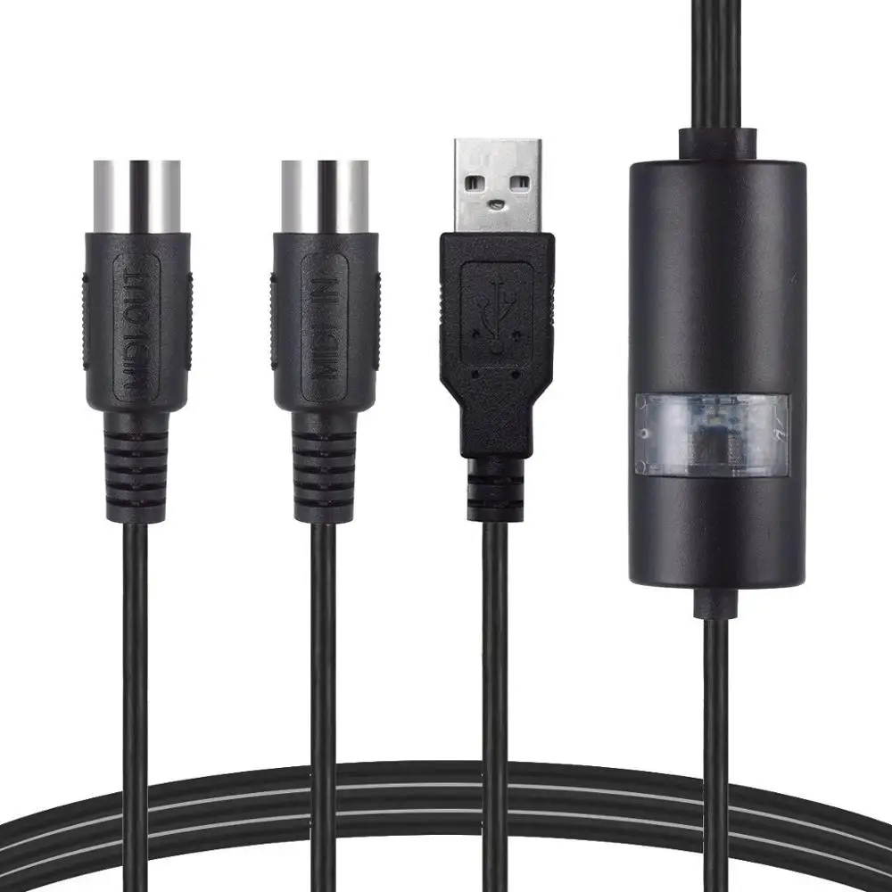 USB к 2 кабелям средней длины адаптер м для ПК музыкальная клавиатура синхронный