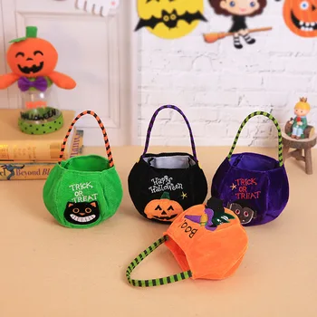 

Halloween Loot Party Kids Pumpkin Trick Treat Tote Bags Children Candy Bag Halloween Candy Storage Bucket Portable Gift Basket