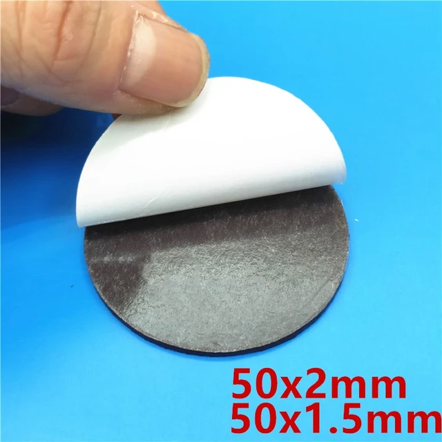 50mm x 2mm 1.5mm Self Adhesive Round Flexible Magnet Dots for DIY Crafts  Home Office