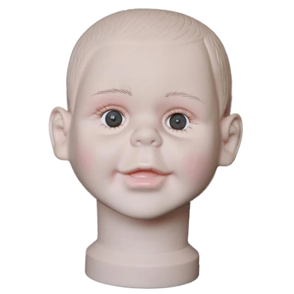 PVC Children Mannequin Head Model Wigs Hat Stand Glasses Scarf Cap Display Holder