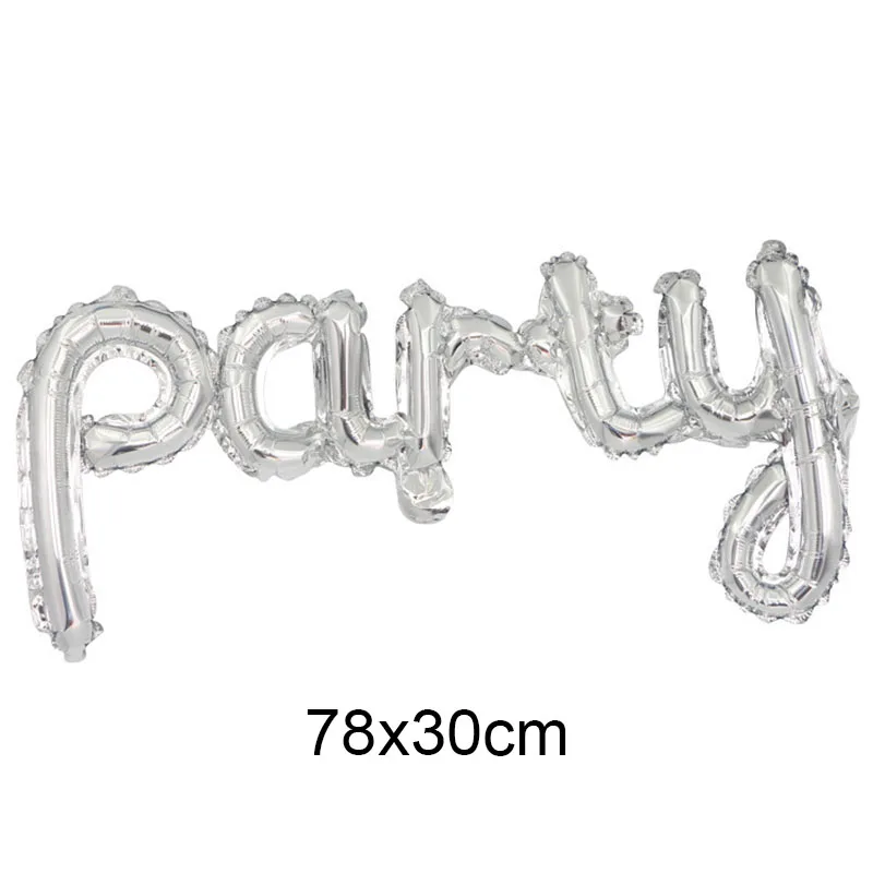silver party Детские воздушные шары из фольги, майлар, один розовый золотой шар для маленьких мальчиков и девочек, украшение для первого дня рождения - Цвет: silver party