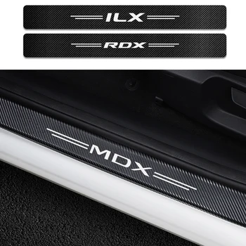 

For Acura MDX ILX RDX TLX Auto Accessories 4PCS Car Door Sill Guard Sticker Anti Scratch Carbon Fiber Scuff Pedal Guards Cover