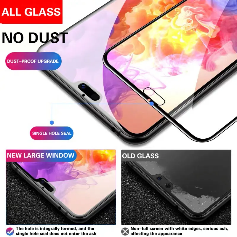 100D полное покрытие из закаленного стекла для huawei P20 Lite Защита экрана для Honor 20 10 Lite 20 Pro V10 V20 Защитная стеклянная пленка