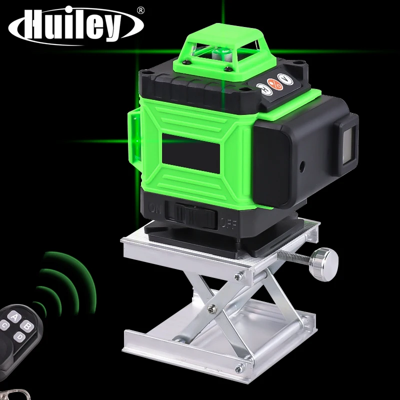 

12 16 Lines Laser Level Self-Leveling Horizontal Vertical Cross Green Laser Level Remote Control Lifting Platform Wall Bracket