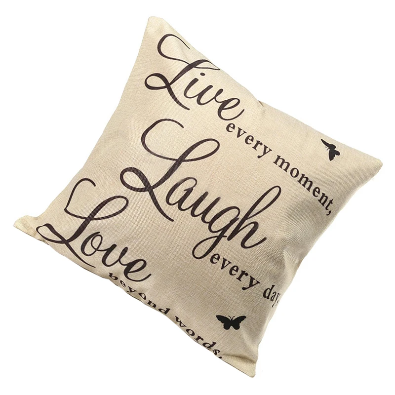Promotion! Funny Vintage Words flax Pillow Case Throw Cushion Cover Sofa Home Decor#5