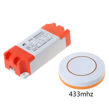 

1Set AC85-250V Universal LED Light Switch Relay Output Radio Receiver Module Case with Round Remote Control Sticker