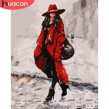 

HUACAN Painting By Number Girl Hand Painted Paintings Gift DIY Pictures By Numbers Portrait Kits Drawing On Canvas Home Decor